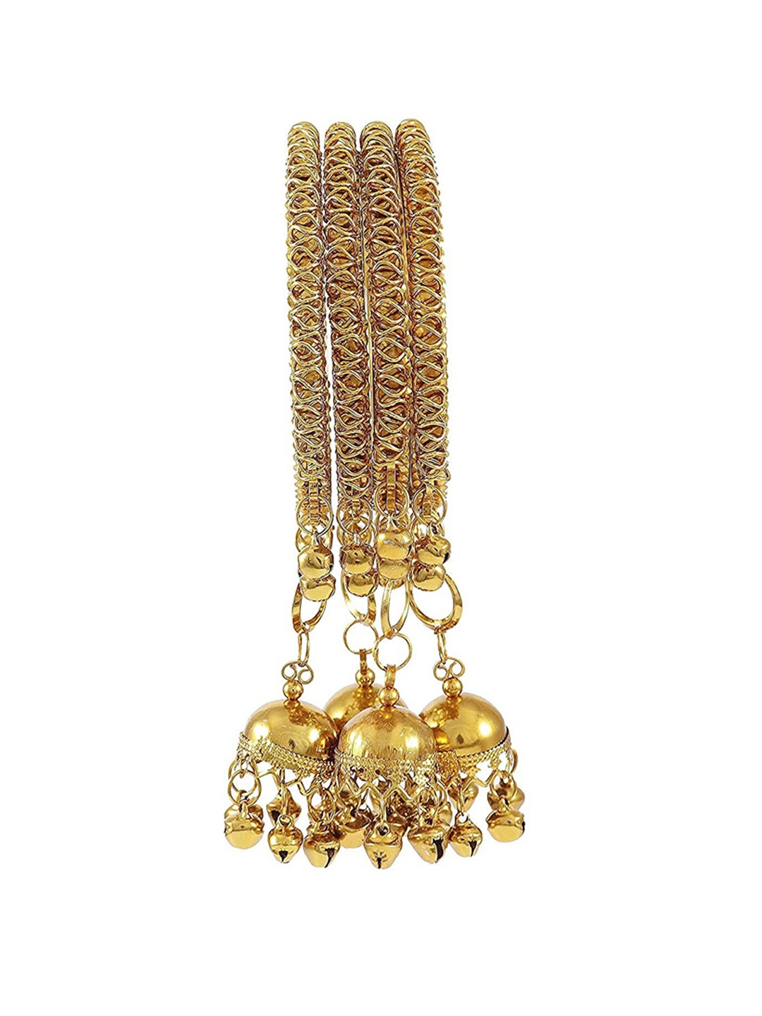

NMII Set of 4 Gold-Plated Zircon Studded Metal Bangles