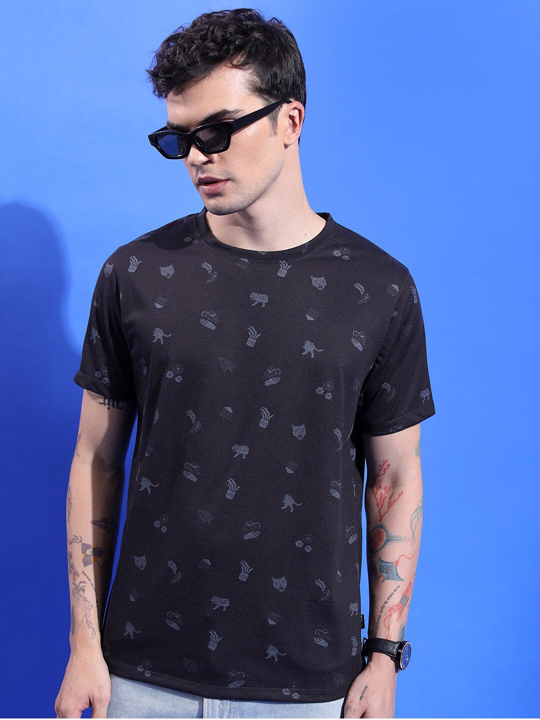 

KETCH Conversational Printed Relaxed Fit T-shirt, Black
