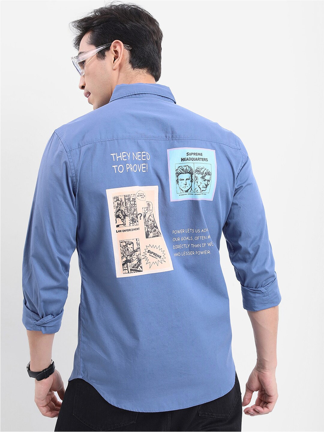 

KETCH Slim Fit Printed Casual Shirt, Blue