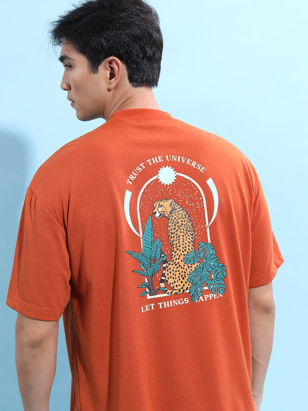 

KETCH Graphic Printed Oversized T-shirt, Rust