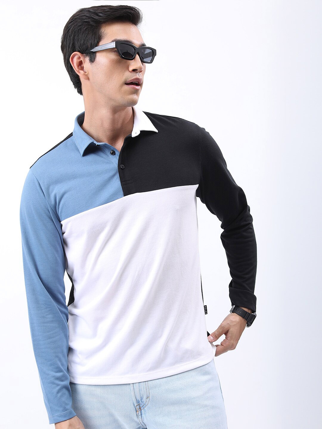 

KETCH Colourblocked Polo Collar T-shirt, Black