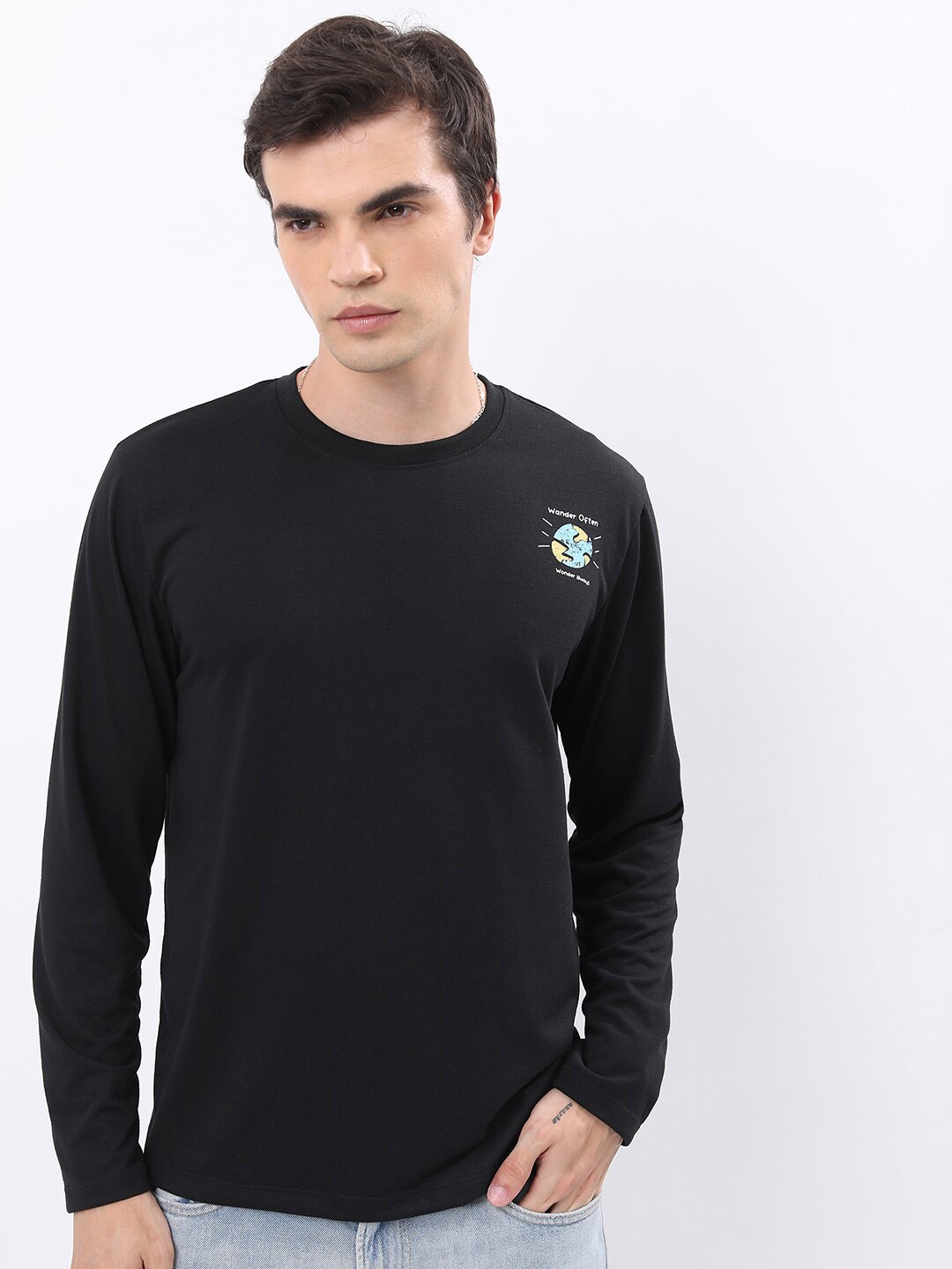 

KETCH Round Neck Long Sleeves Relaxed Fit T-shirt, Black