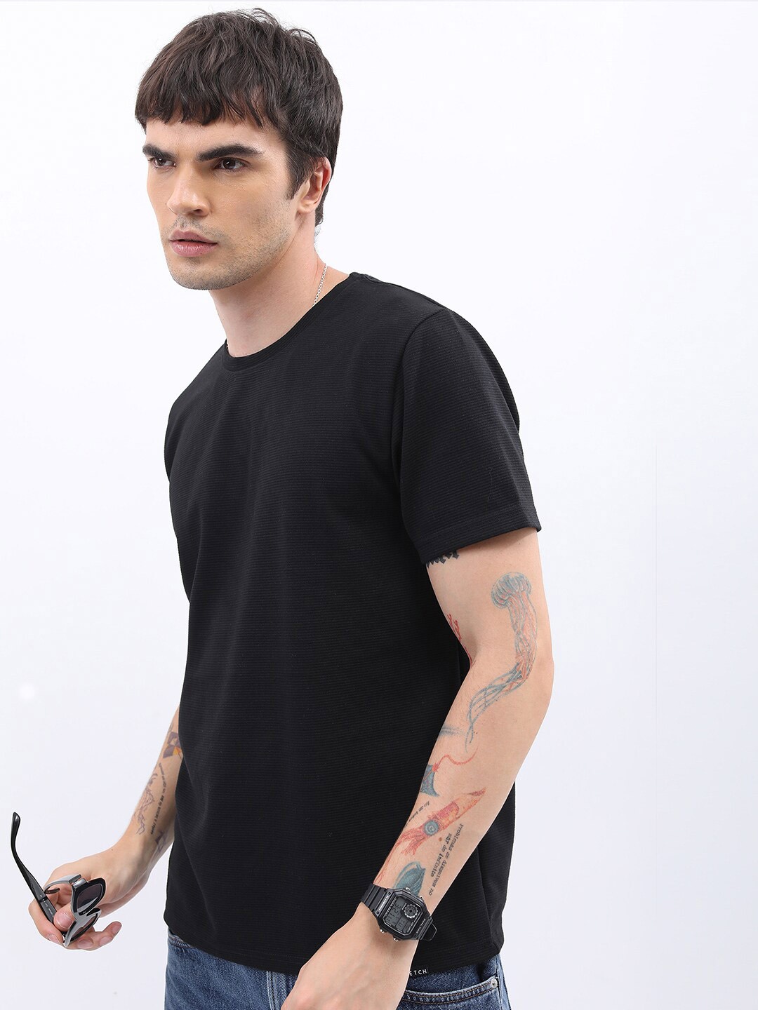 

KETCH Round Neck Slim Fit T-shirt, Black