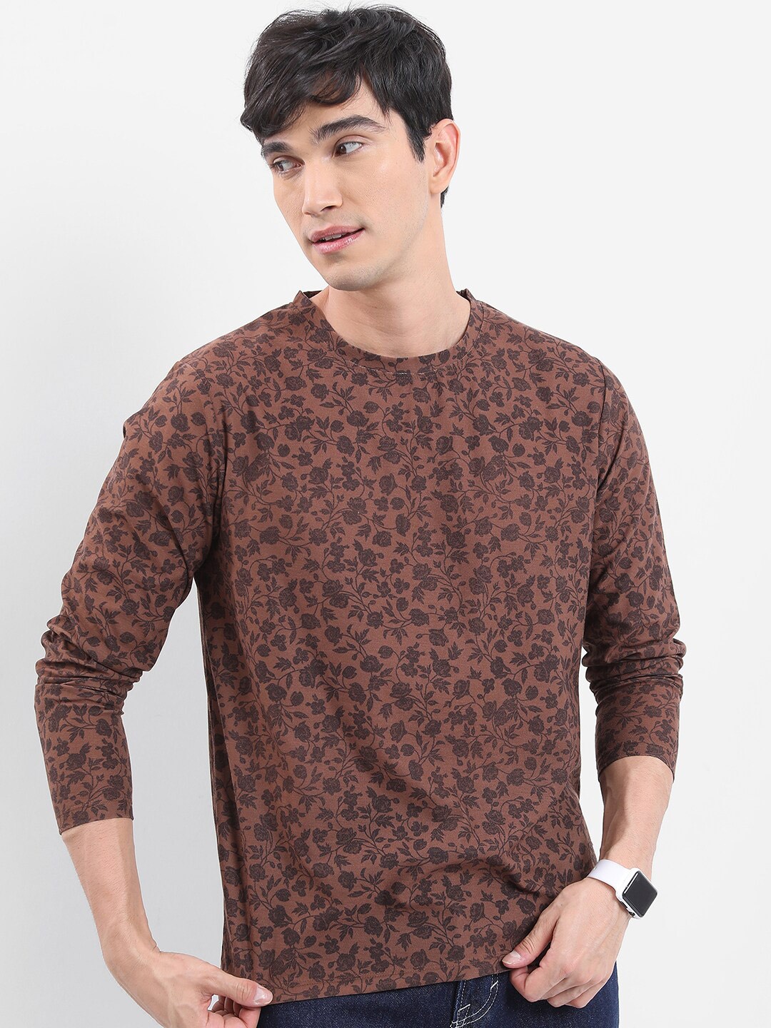 

KETCH Floral Printed T-shirt, Brown