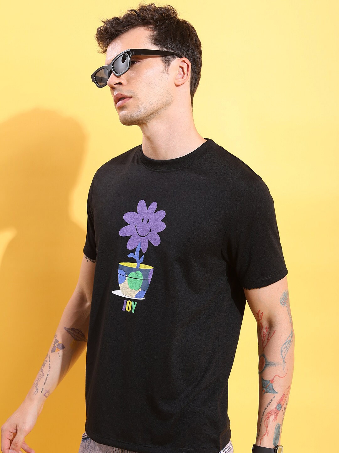 

KETCH Floral Printed Relaxed Fit T-shirt, Black