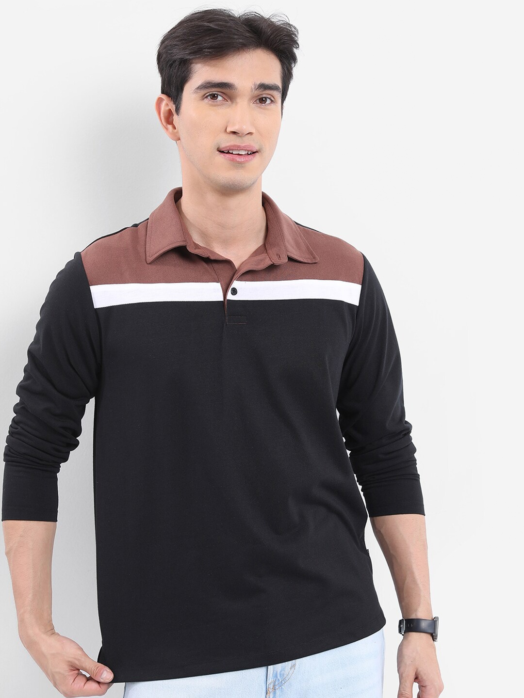 

KETCH Polo Collar Long Sleeves T-shirt, Black