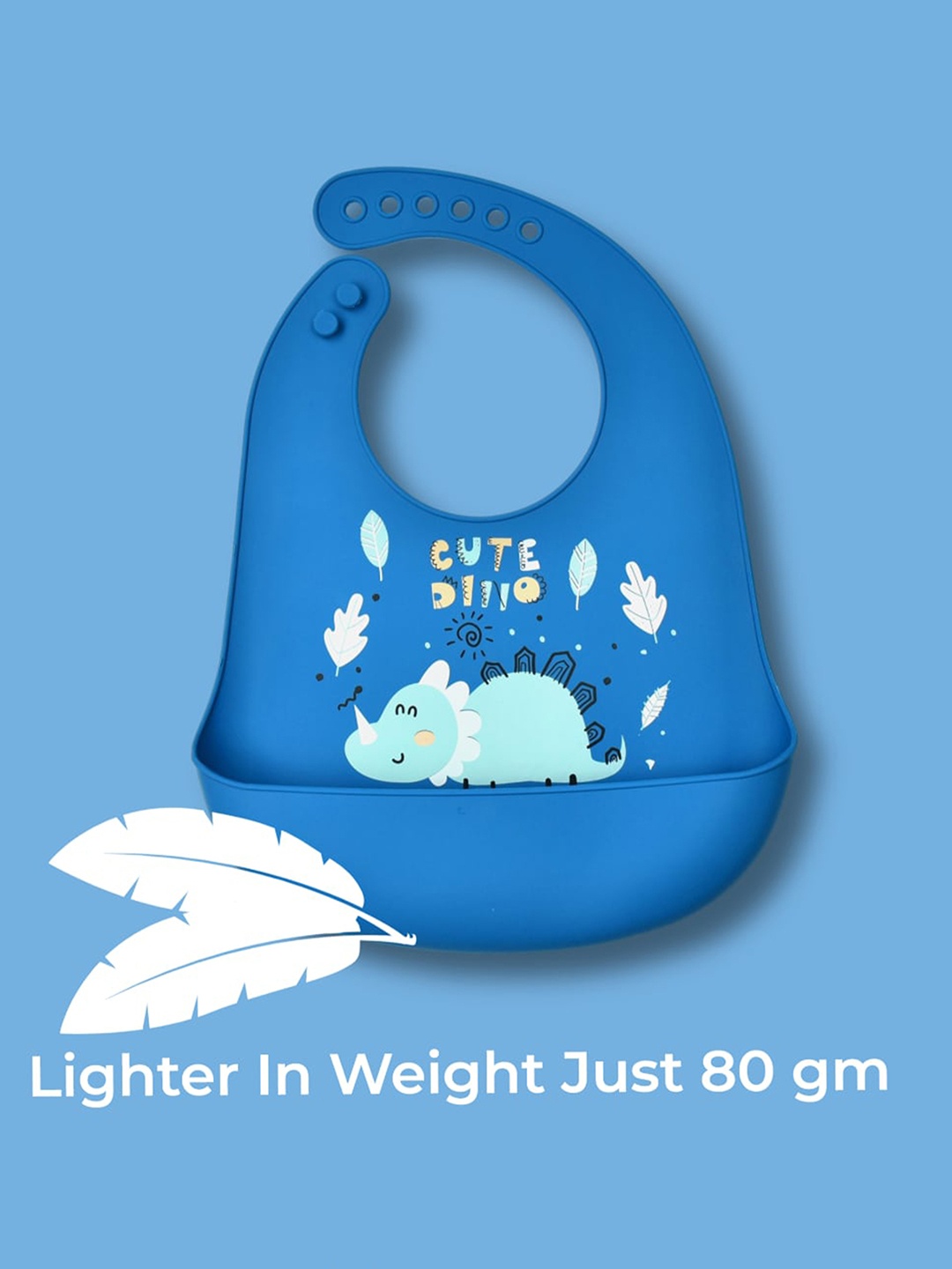 

YOUSTYLO Kids Printed Adjustable Bibs With Crumb Collector, Blue