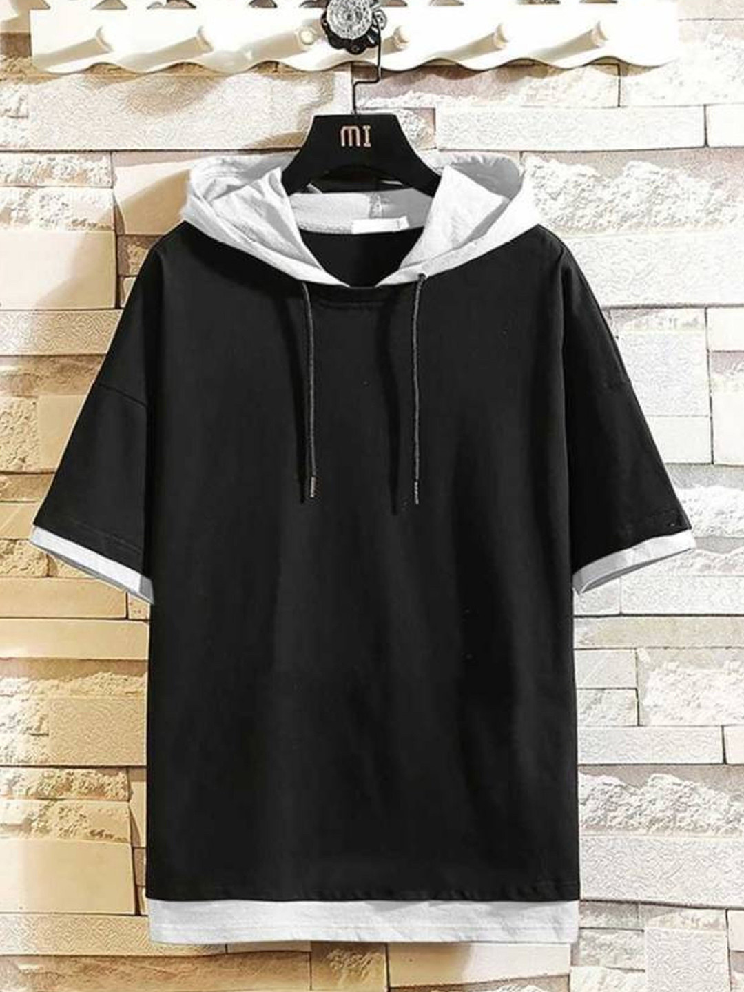 

Try This Hooded Cotton T-shirt, Black