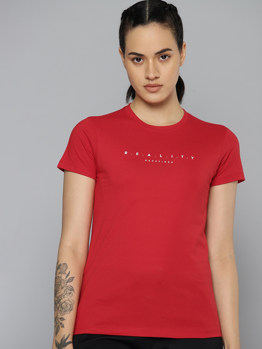 

HRX by Hrithik Roshan Women Typography Printed T-shirt, Red