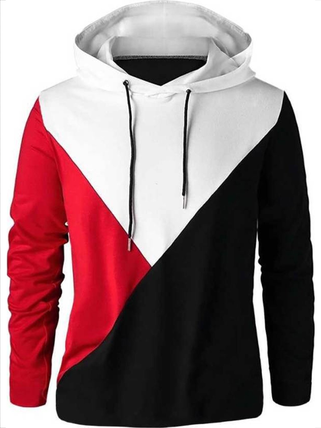

Try This Colourblocked Hooded Cotton T-shirt, Red