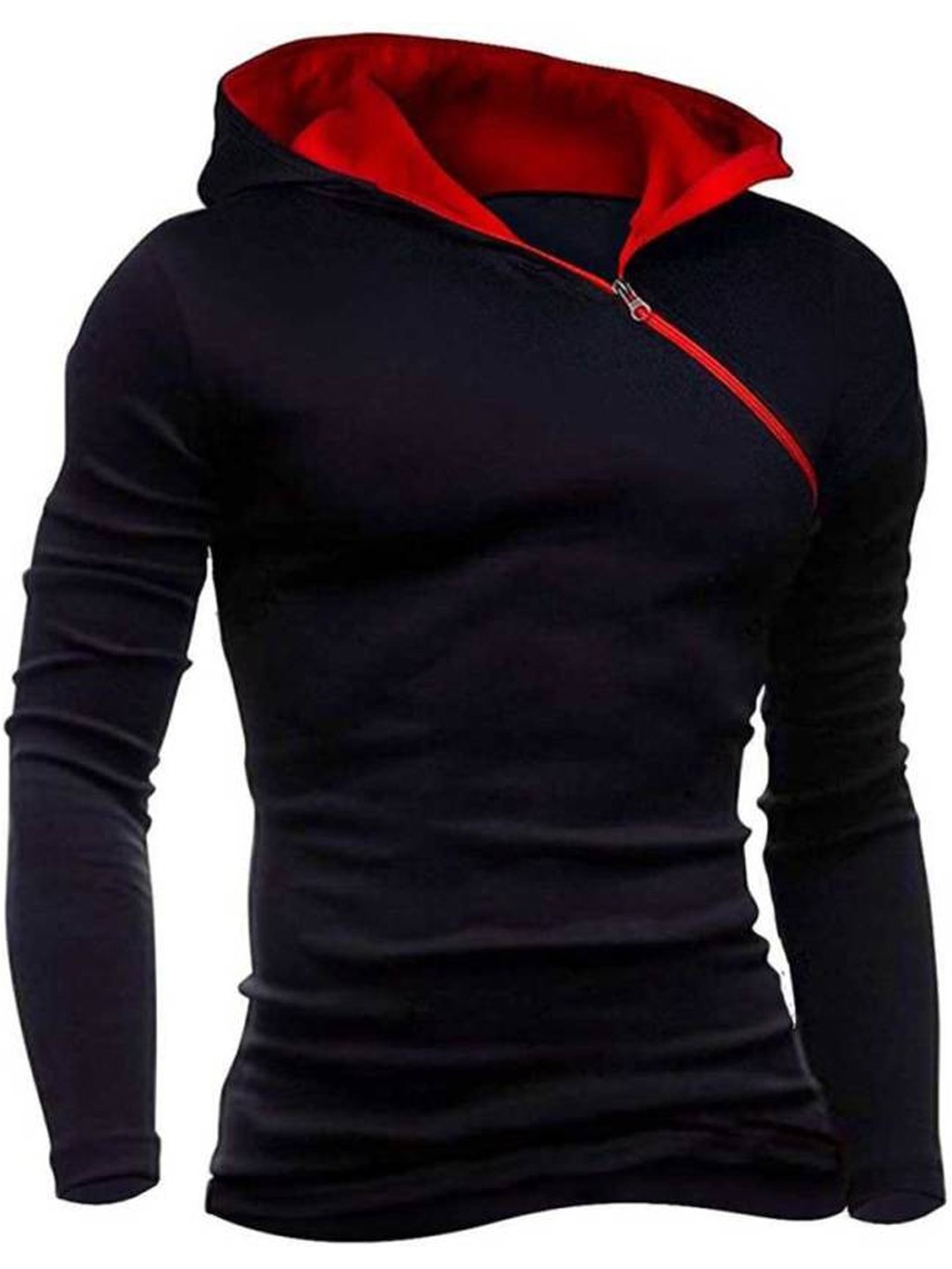 

Try This Hooded Long Sleeves Cotton T-shirt, Black