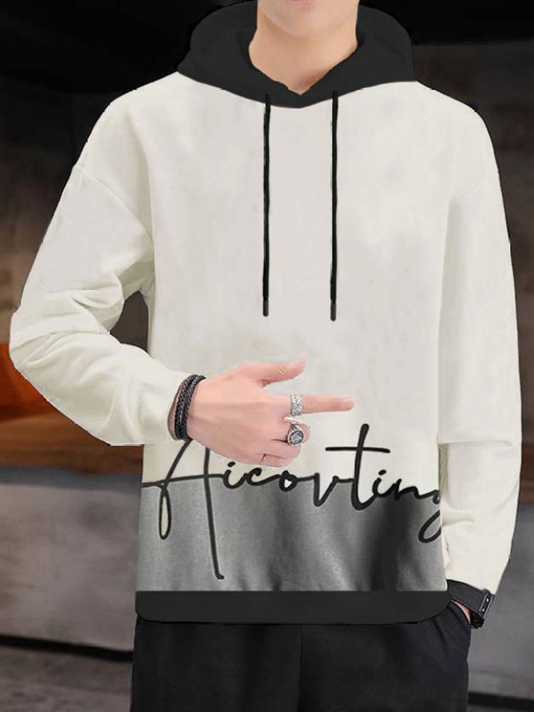 

Try This Hooded Monochrome Cotton T-shirt, White