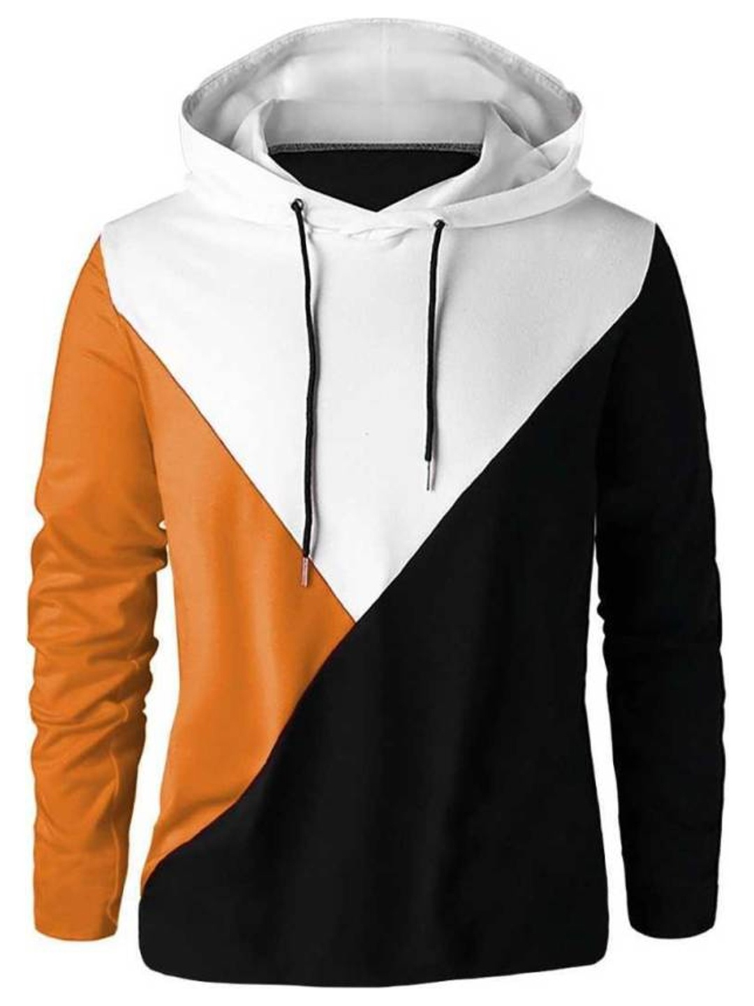 

Try This Colourblocked Hooded Cotton T-shirt, Orange