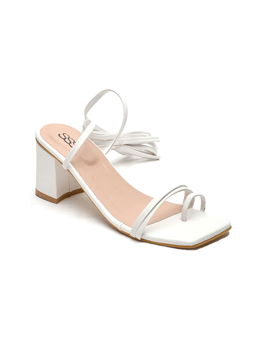

Street Style Store Open One Toe Block Gladiators, White