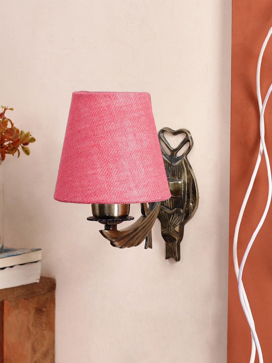 

Devansh Pink Antique Wall Lamp With Jute Conical Shade