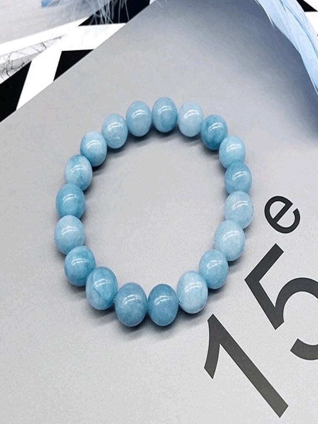 

RDK Slip-On Aquamarine Elasticated Bracelet, Na