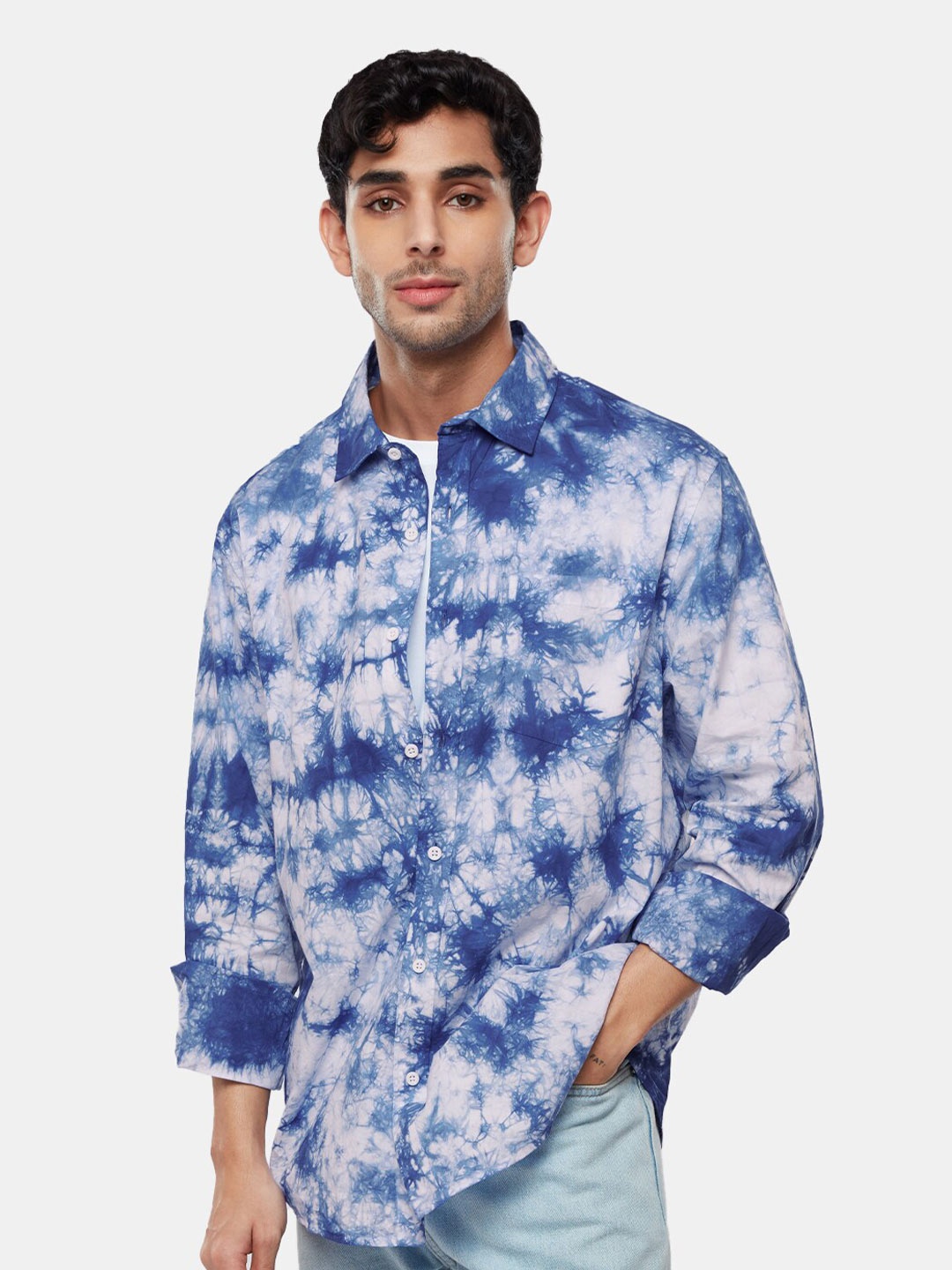 

The Souled Store Tie & Dyed Spread Collar Relaxed Casual Shirt, Multi