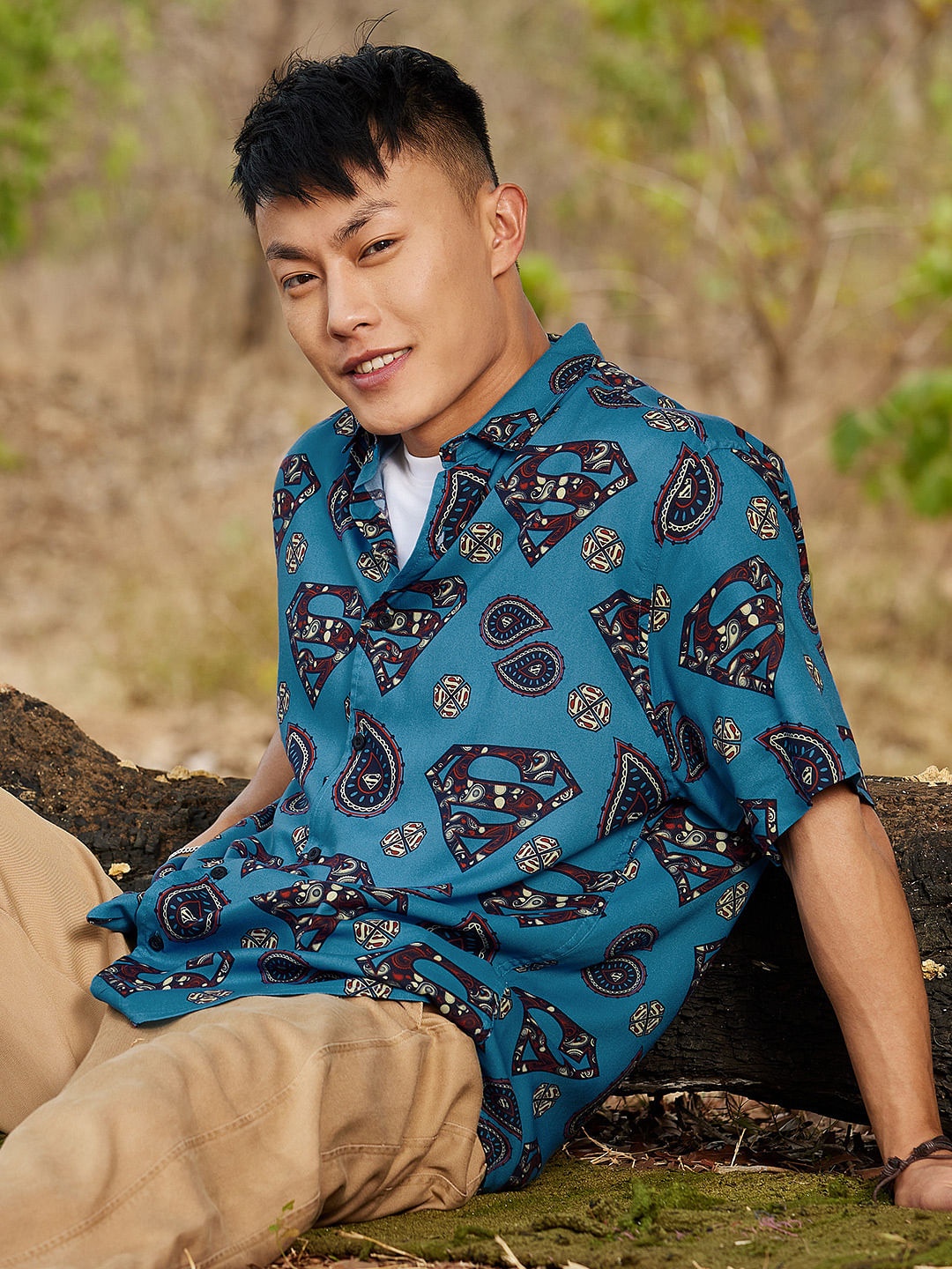 

The Souled Store Men Blue Relaxed Boxy Printed Casual Shirt