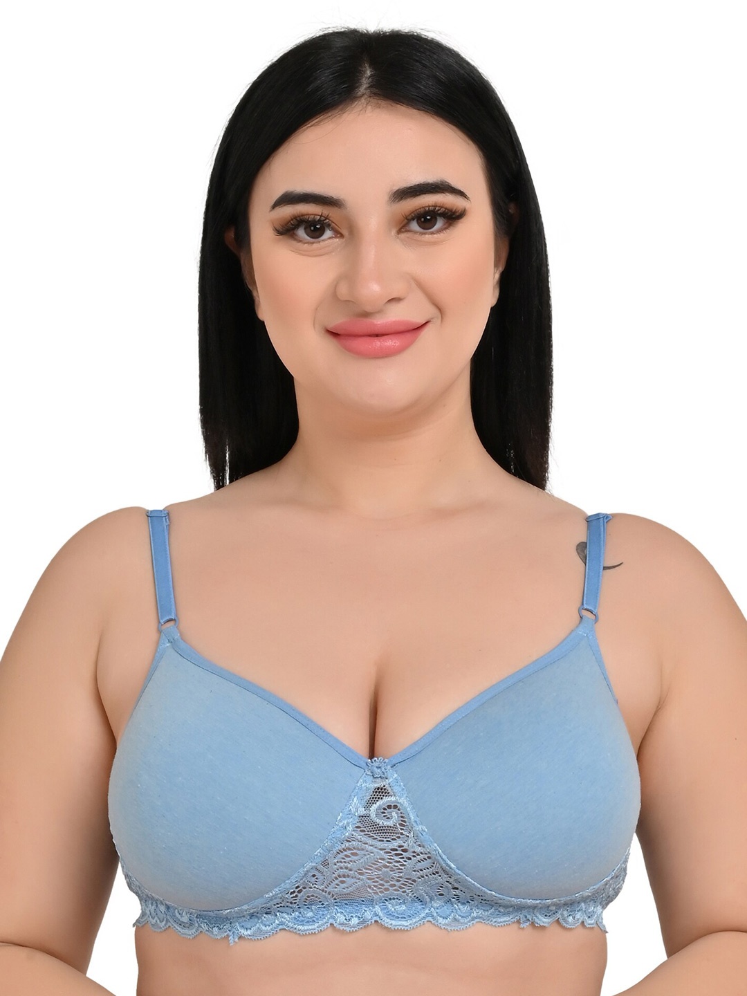 

Piylu Push-Up Bra - Full Coverage Lightly Padded, Blue
