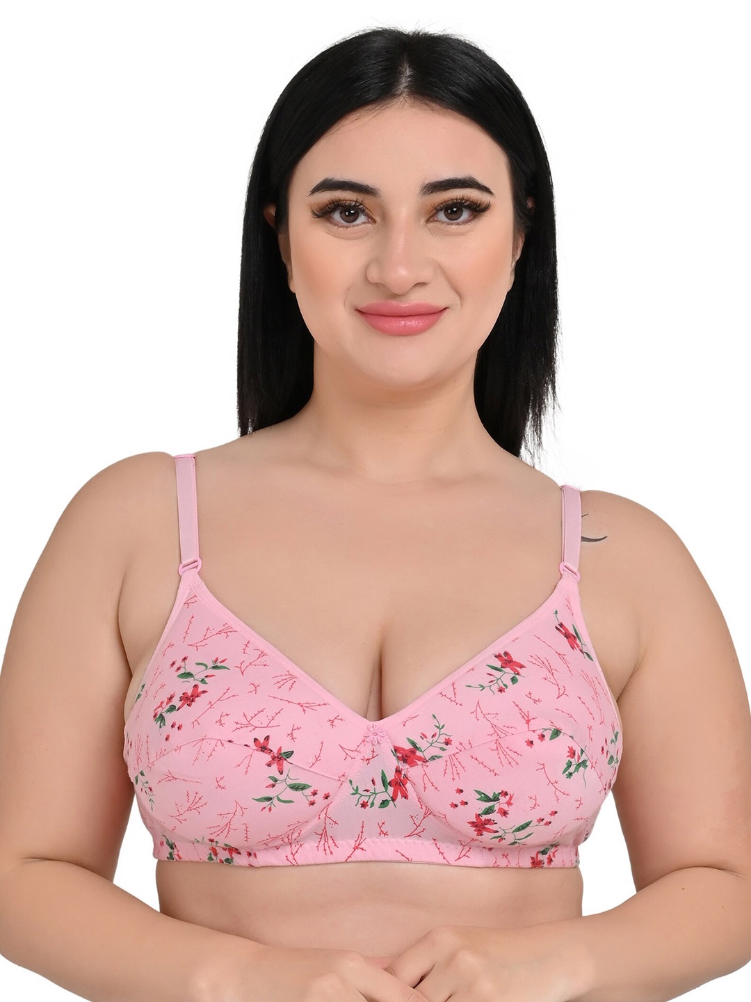 

Piylu Floral Lightly Padded Full Coverage All Day Comfort Everyday Bra, Pink
