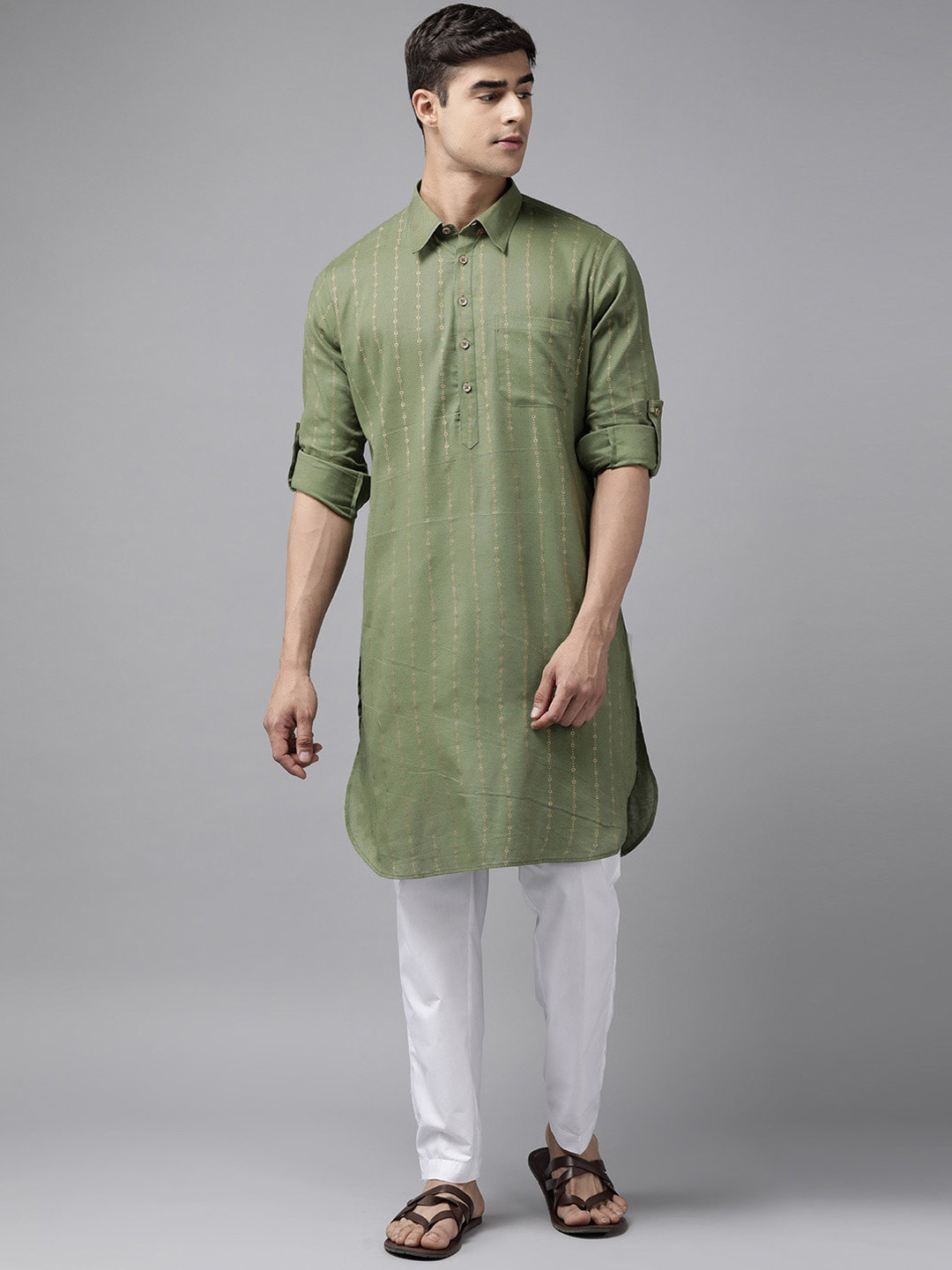 

See Designs Printed Cotton Kurta, Olive