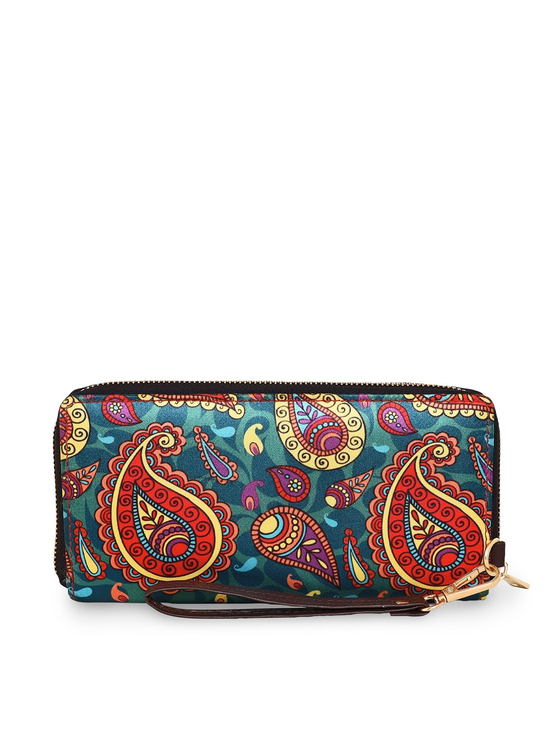 

Sabhyata Women Ethnic Motifs Printed Zip Around Wallet, Blue