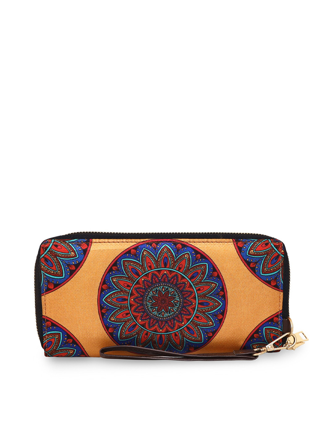 

Sabhyata Women Ethnic Motifs Printed Zip Around Wallet, Orange