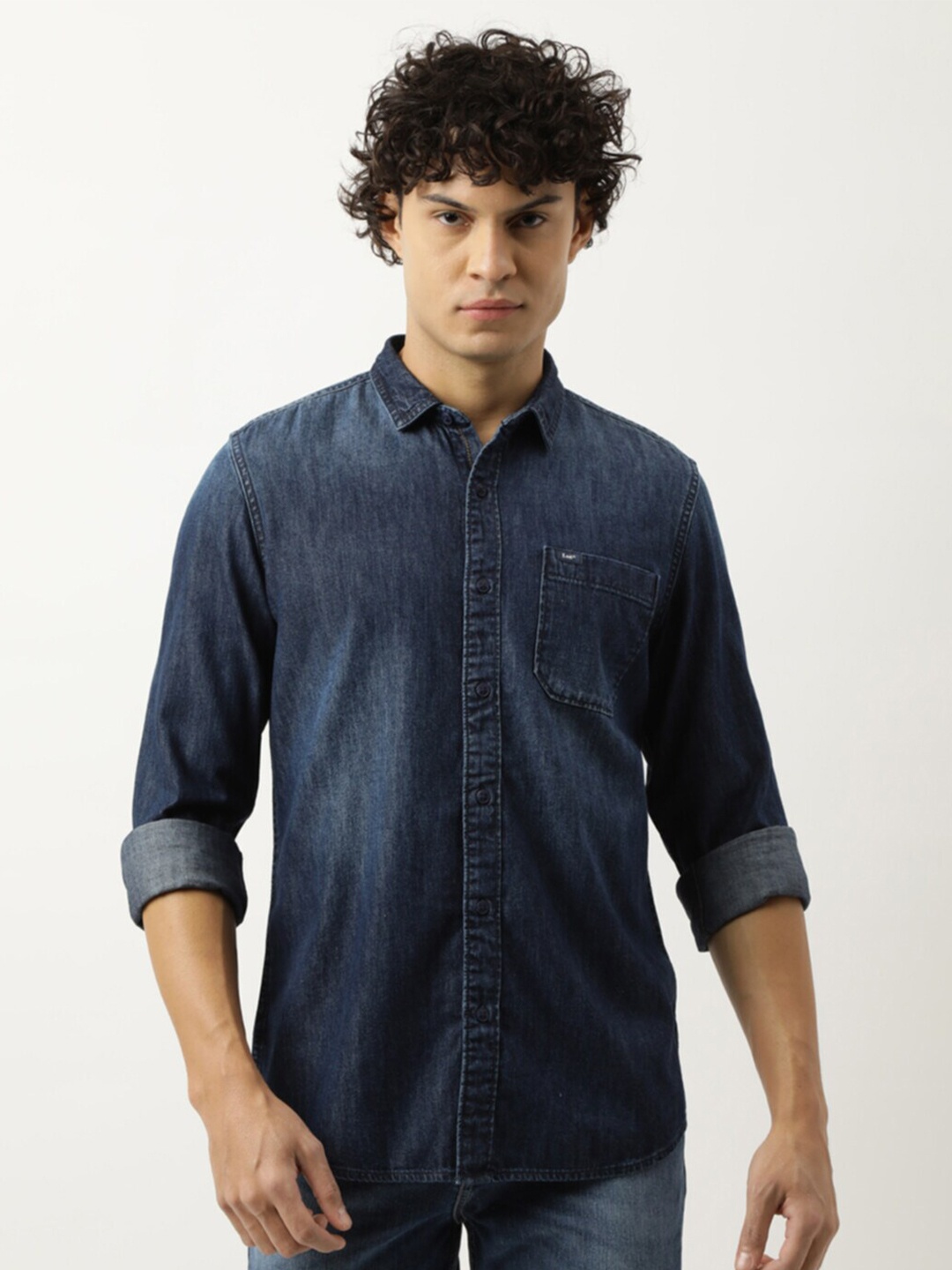 

Lee Slim Fit Twill Cotton Casual Shirt, Blue