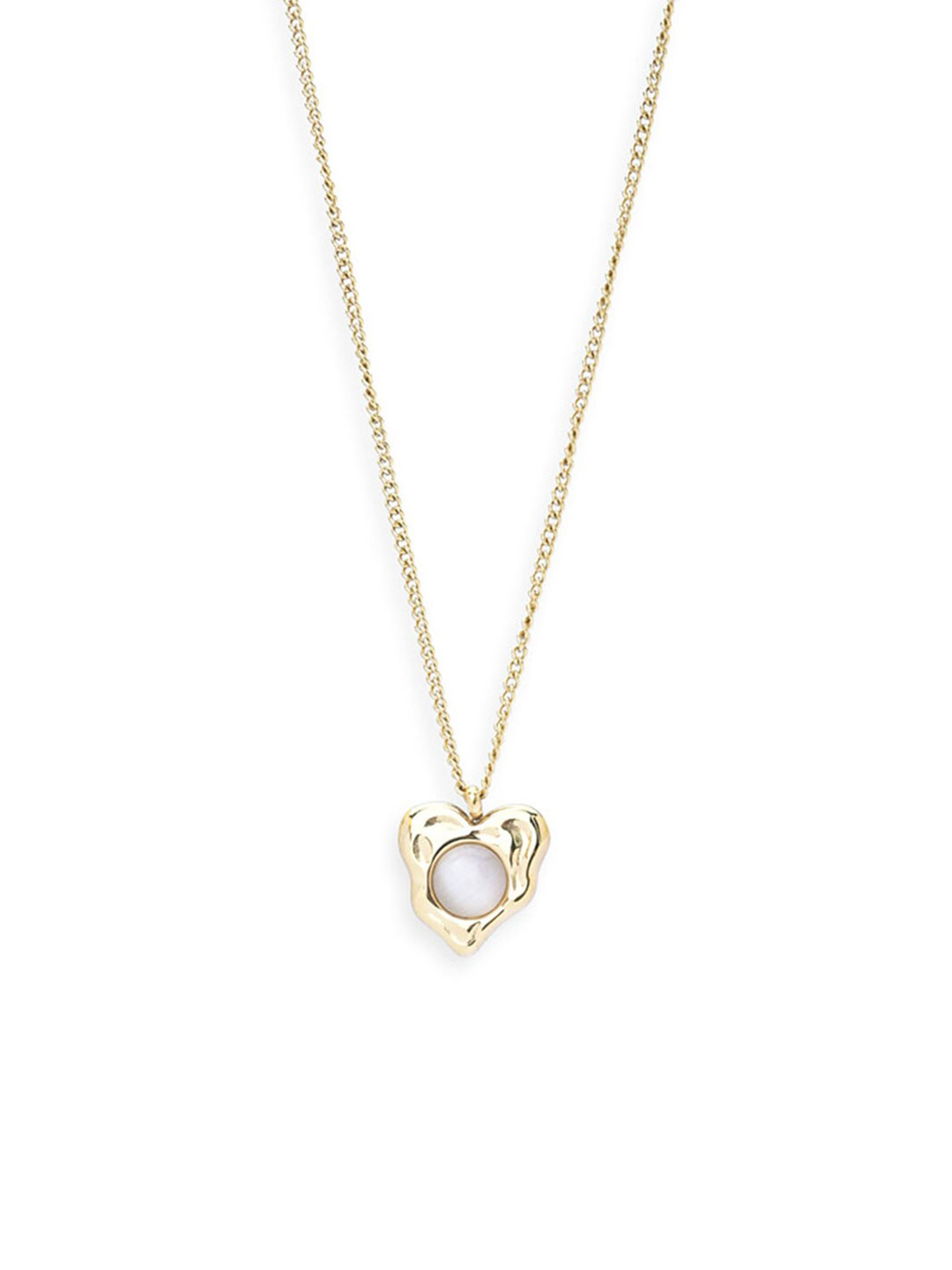 

PALMONAS 18 KT Gold-Plated Cat Eyes Heart Pendant Necklace
