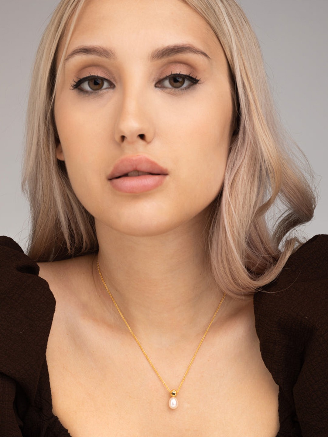 

PALMONAS Gold-Plated Crown Pearl Chain
