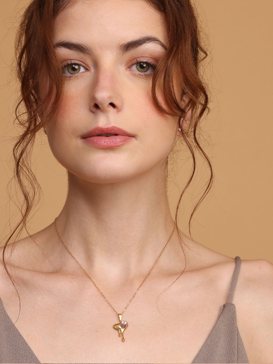 

PALMONAS Gold-Plated Stone-Studded Necklace