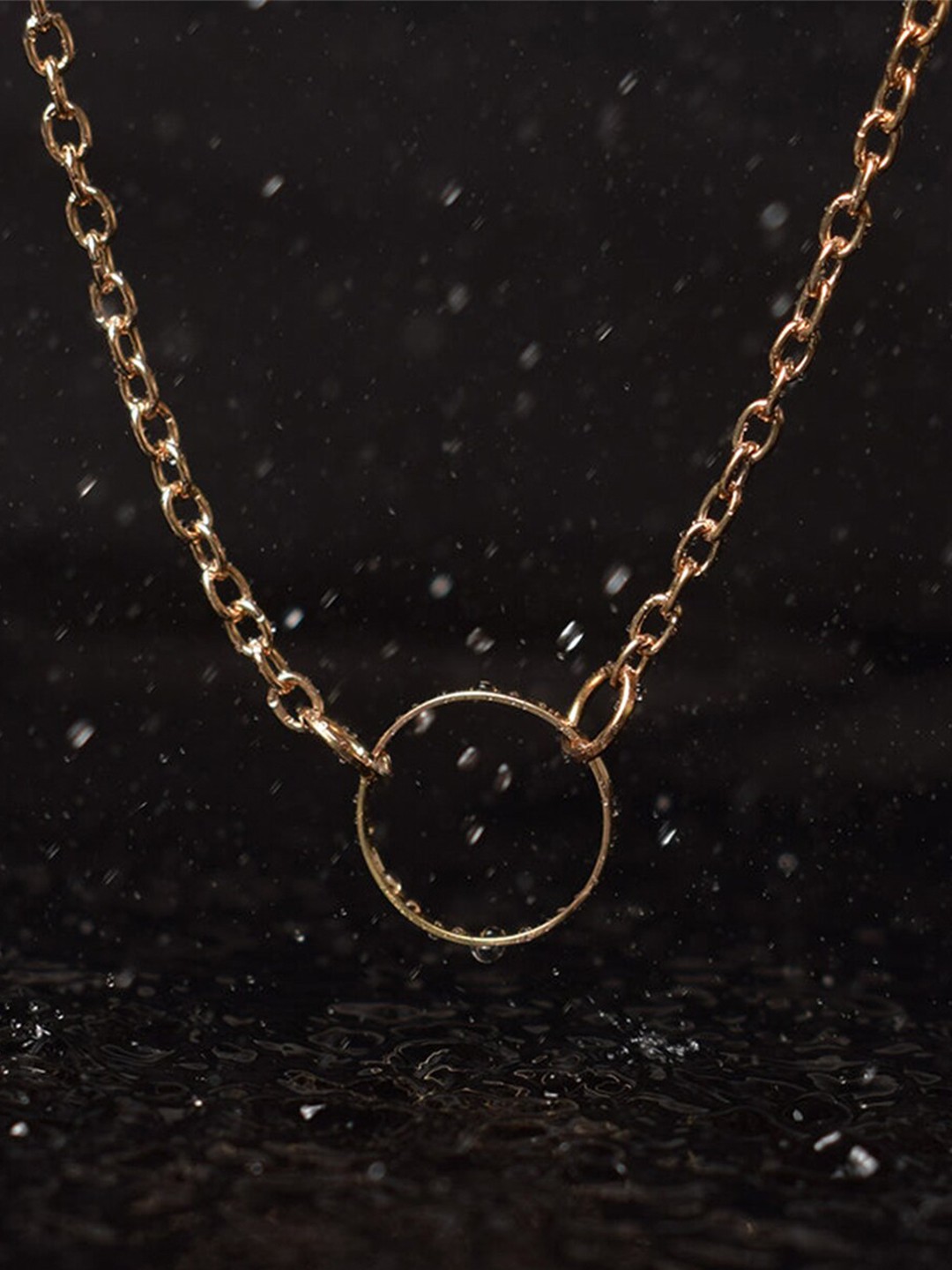 

PALMONAS Gold-Plated Tiny Ring Necklace
