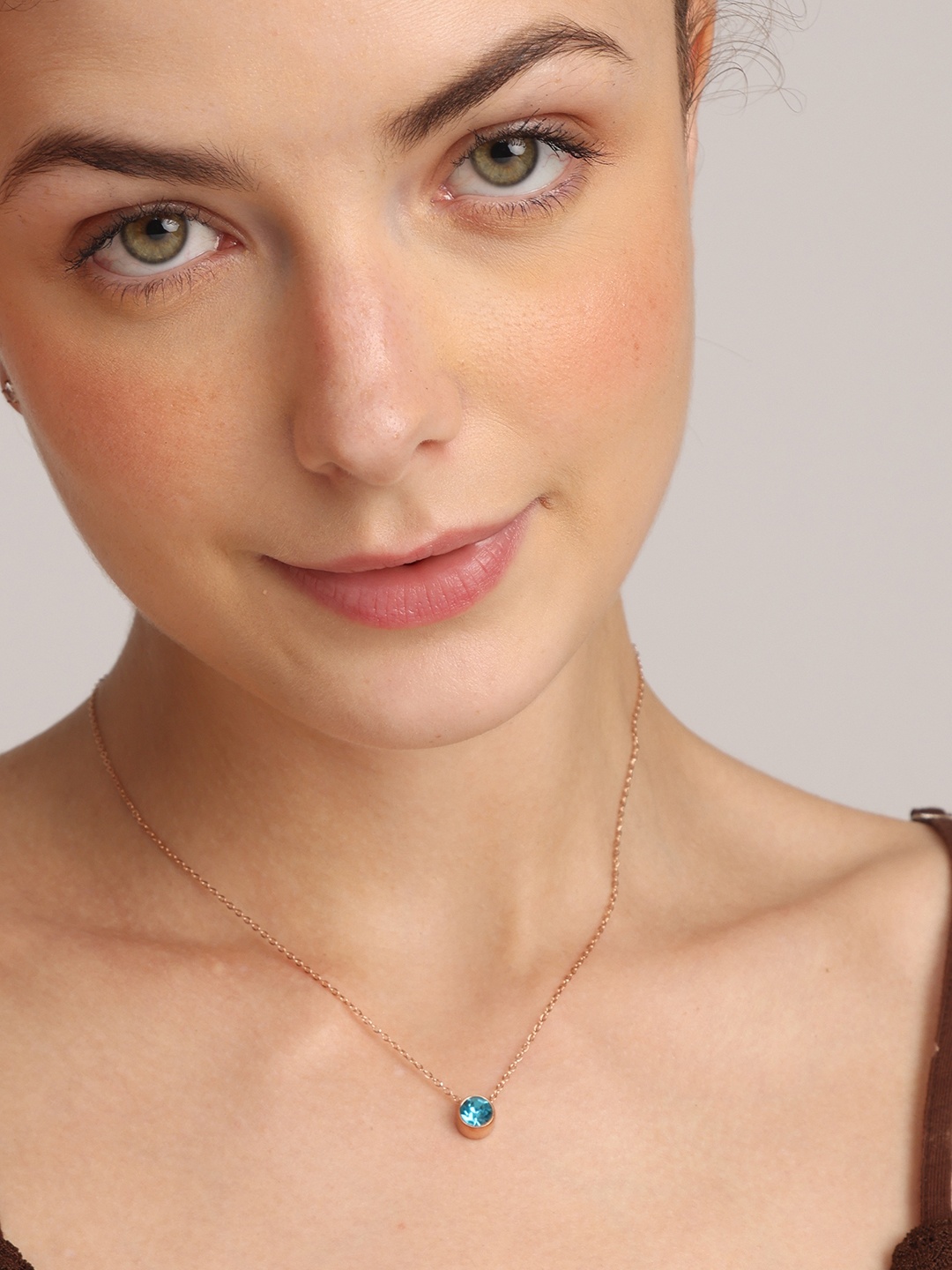 

PALMONAS 18 KT Gold-Plated November Birthstone Necklace, Rose gold