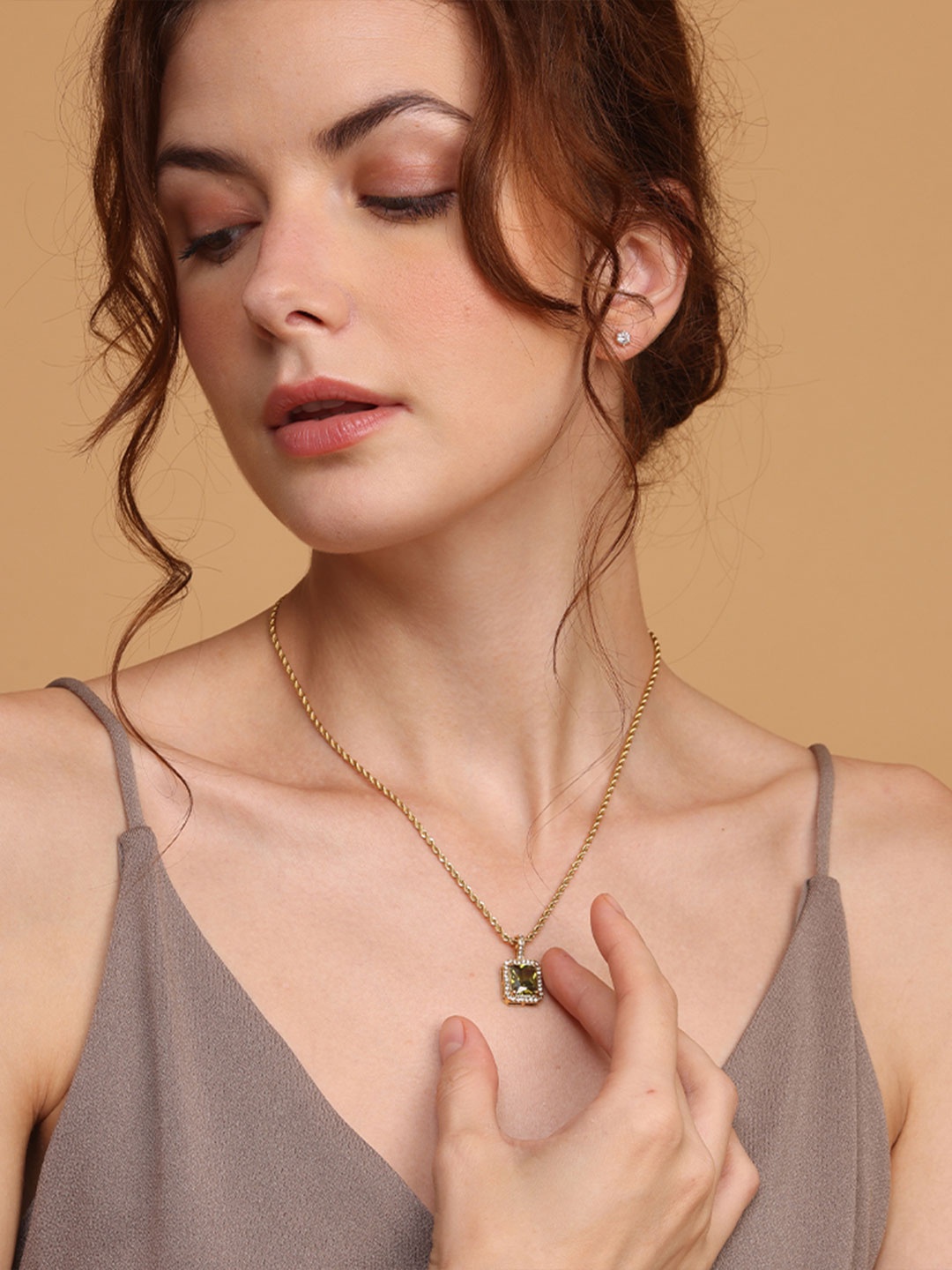 

PALMONAS 18 KT Gold-Plated Geometric Clavicle Chain Collar Pendant Necklace