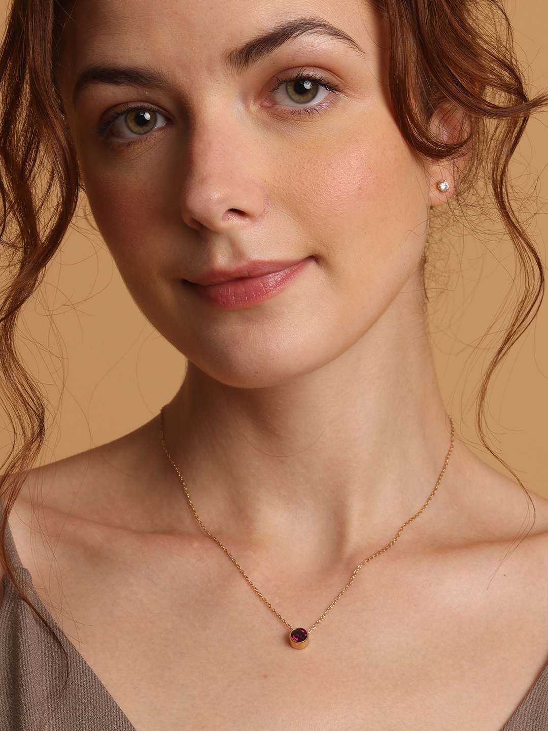 

PALMONAS 18 KT Gold-Plated June Birthstone Necklace