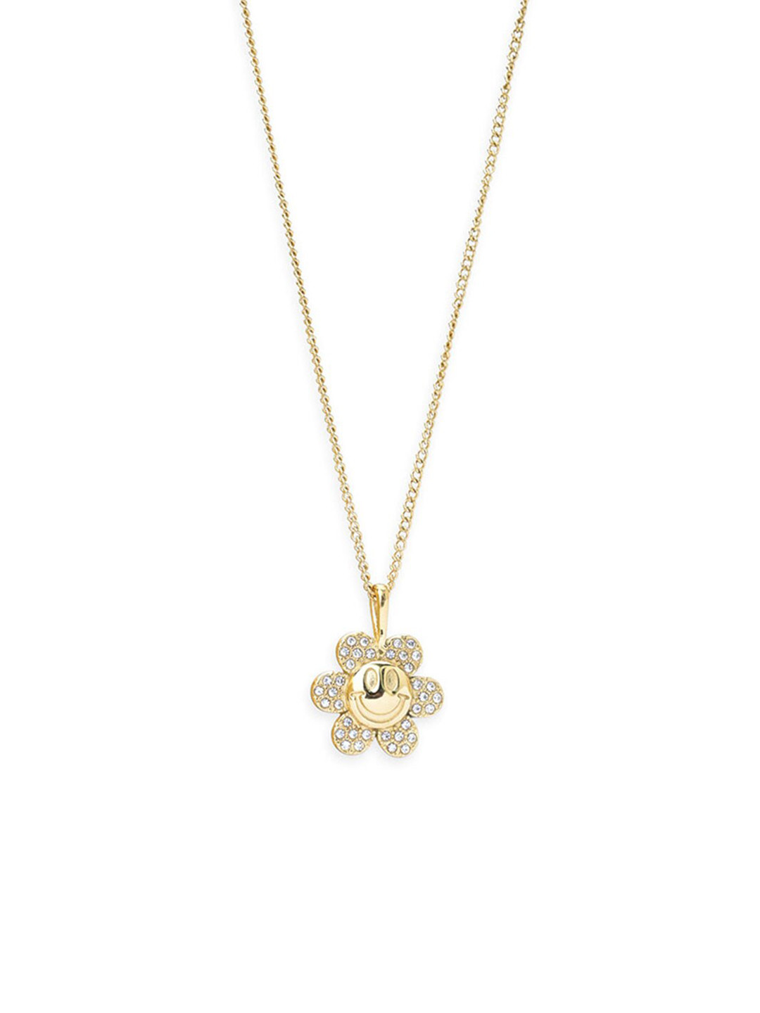 

PALMONAS 18k Gold-Plated Sunflower Charm Cubic Zirconia Necklace