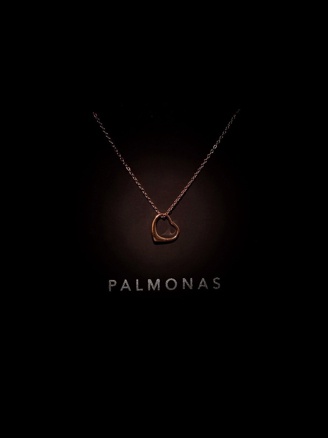 

PALMONAS Sterling Silver Thin Heart 18 KT Gold-Plated Necklace