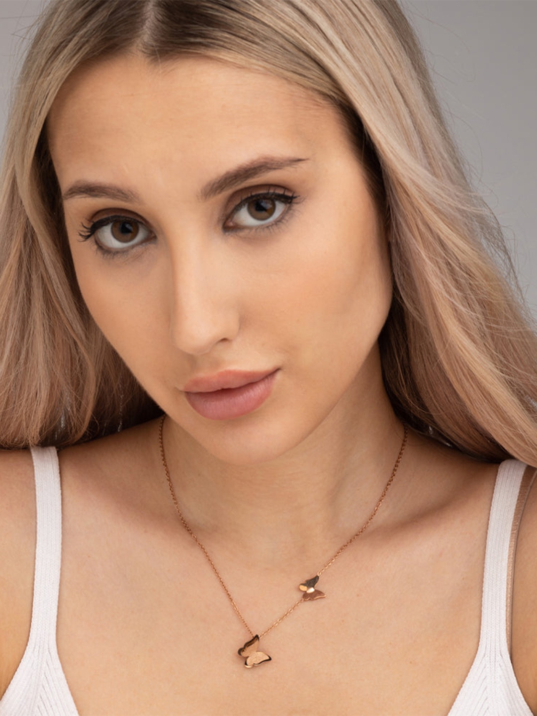 

PALMONAS Gold-Plated Butterflies Necklace