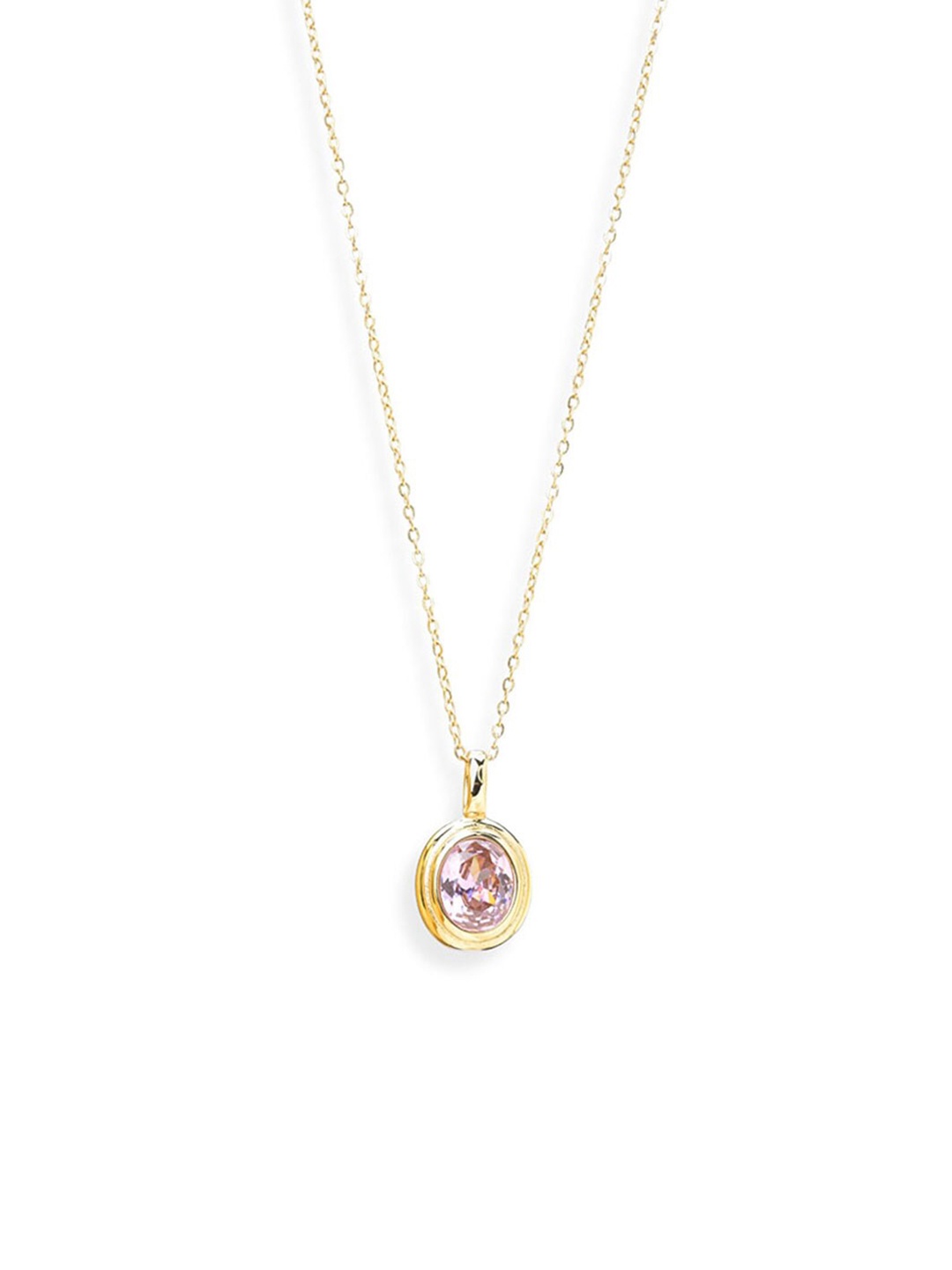 

PALMONAS 18 KT Gold-Plated Oval Pendant Geometric Clavicle Chain Necklace