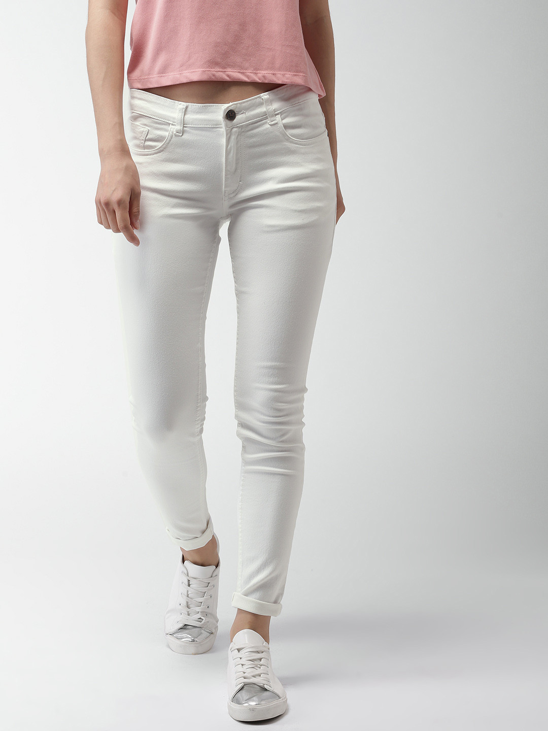

Harvard Women White Skinny Fit Mid-Rise Clean Look Stretchable Jeans