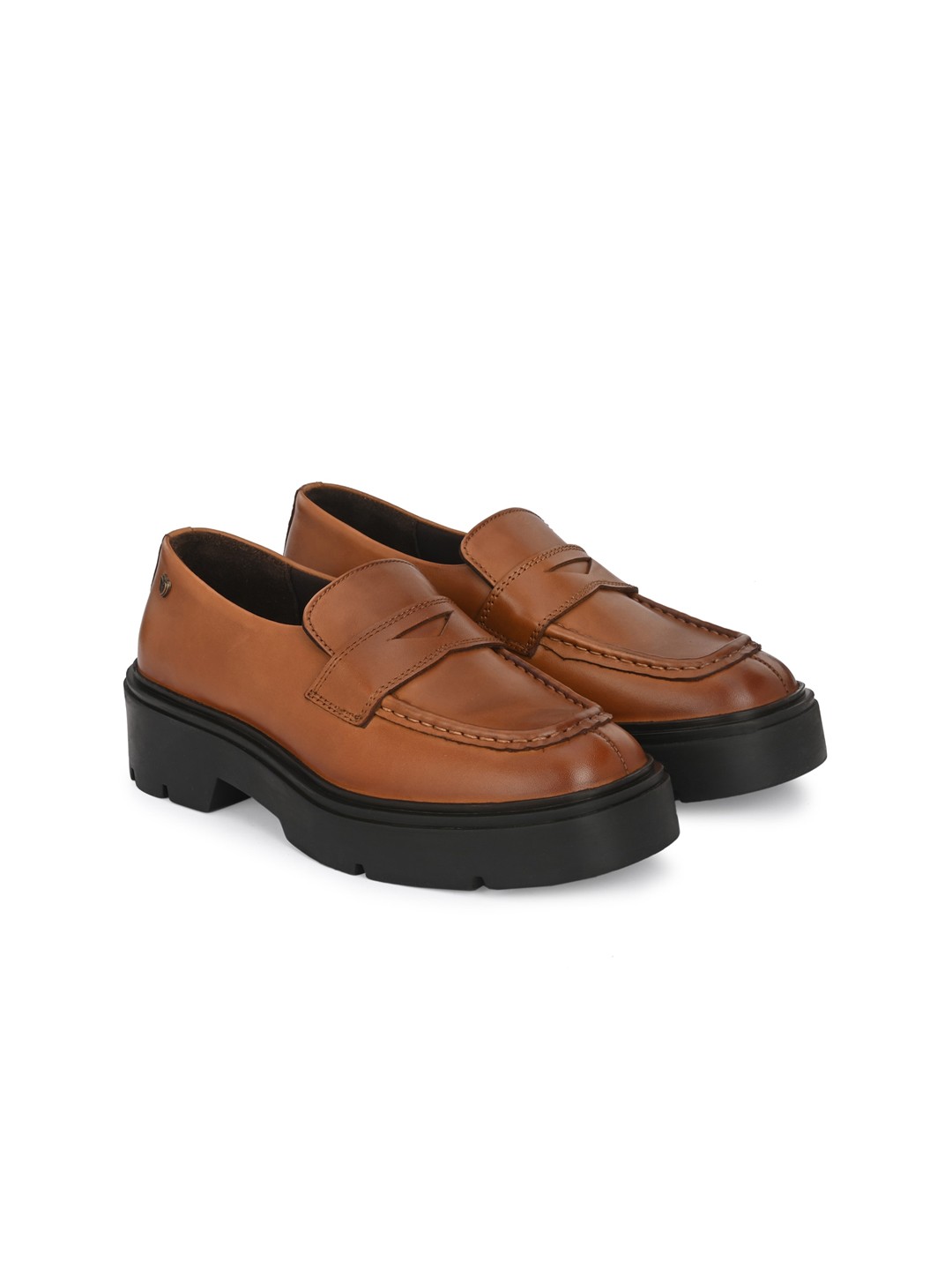 

Delize Women Heeled Leather Loafers, Brown