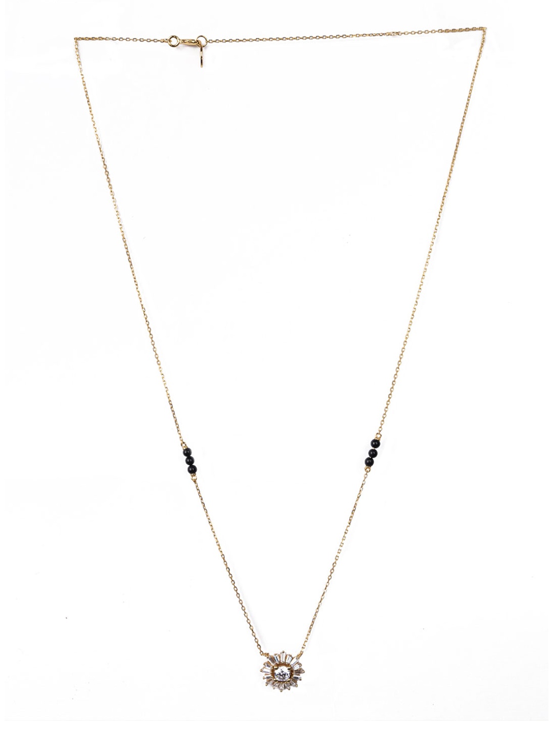 

PALMONAS 18KT Gold-Plated Artificial Stone & Beads Studded Mangalsutra