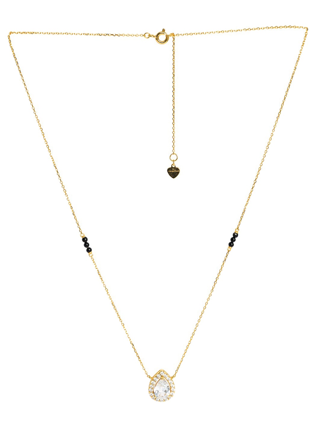 

PALMONAS 18k Gold-Plated Stone-Studded & Beaded Mangalsutra