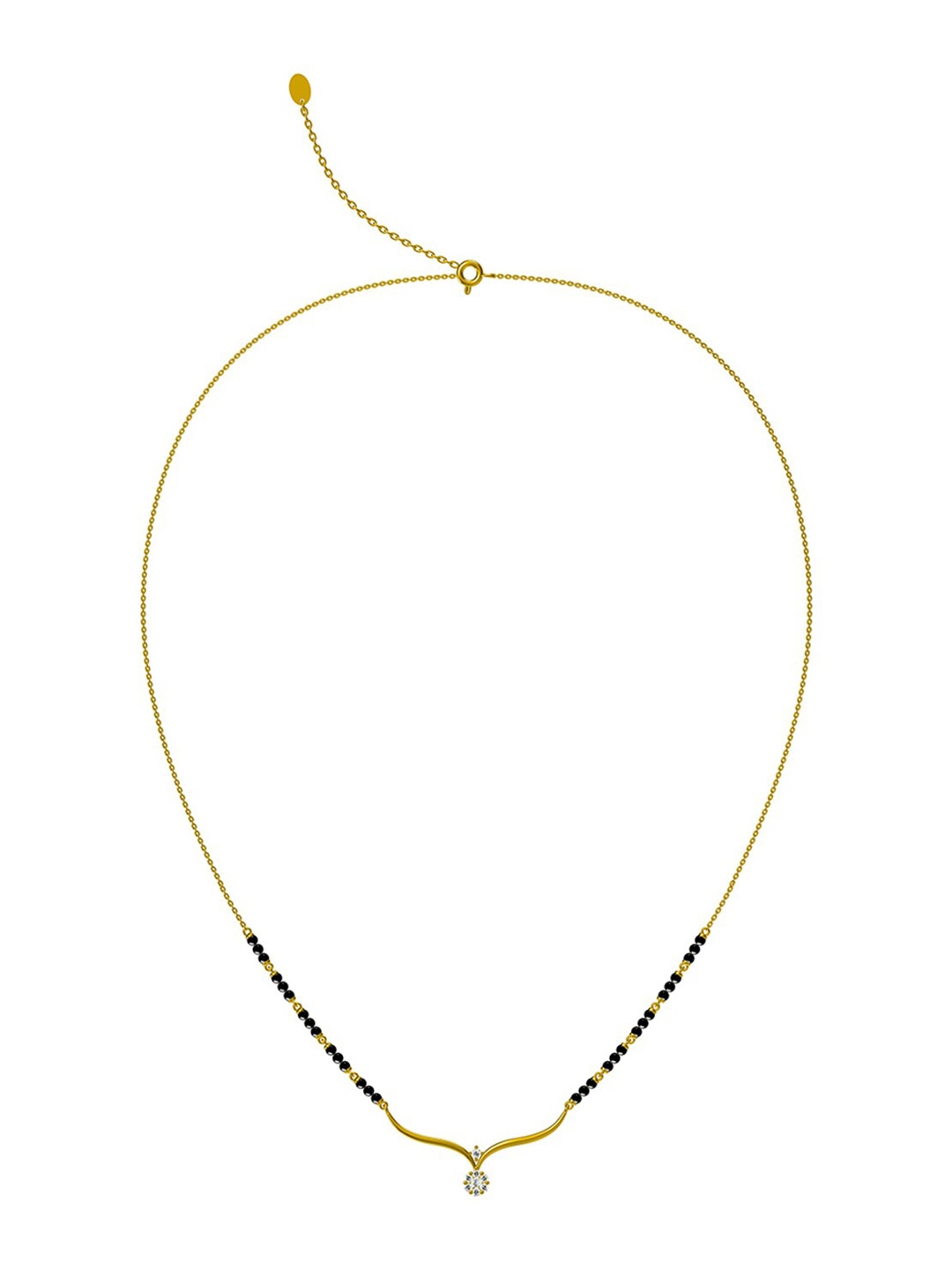 

PALMONAS 18k Gold-Plated Stone-Studded & Beaded Mangalsutra