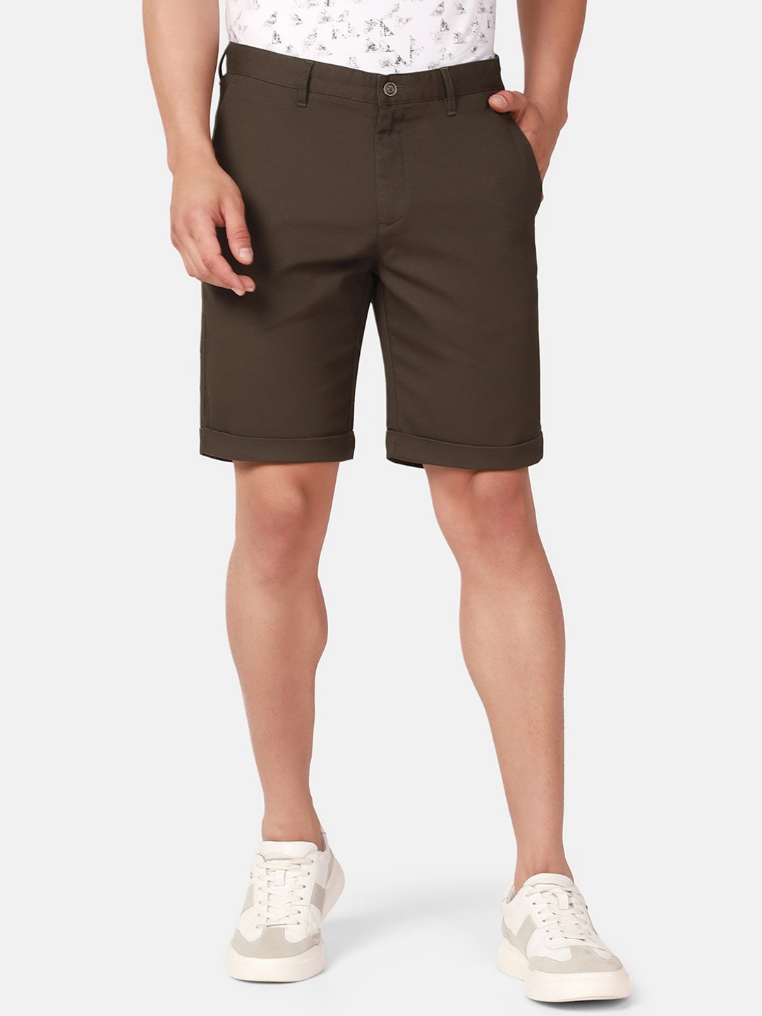 

Blackberrys Men Mid Rise Slim Fit Shorts, Olive