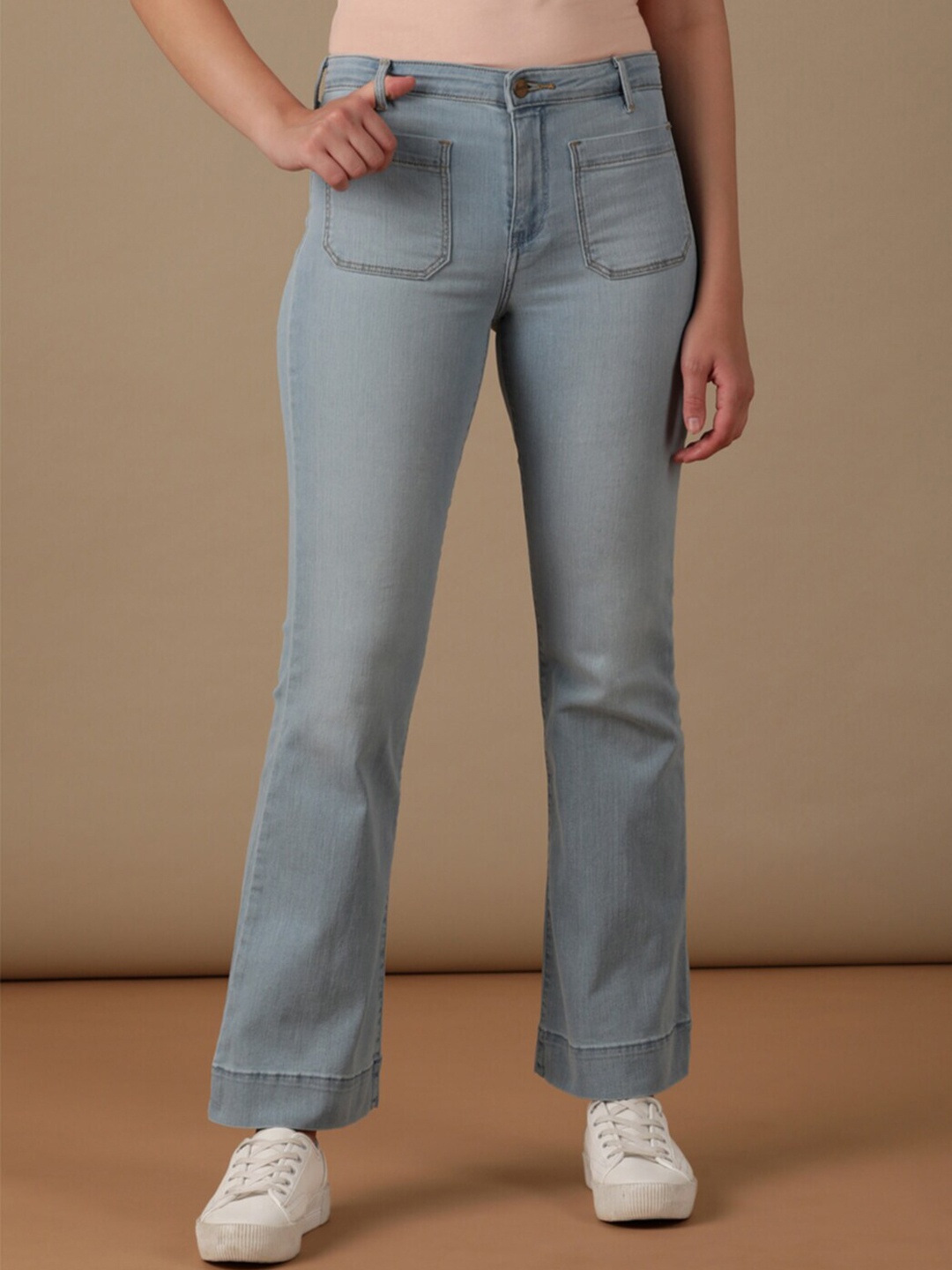 

Wrangler Women Bootcut High-Rise Cotton Stretchable Jeans, Blue