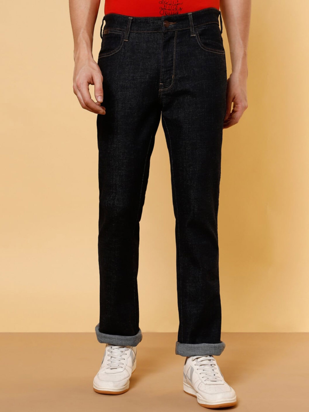 

Wrangler Men Millard Clean Look Mid Rise Cotton Jeans, Blue