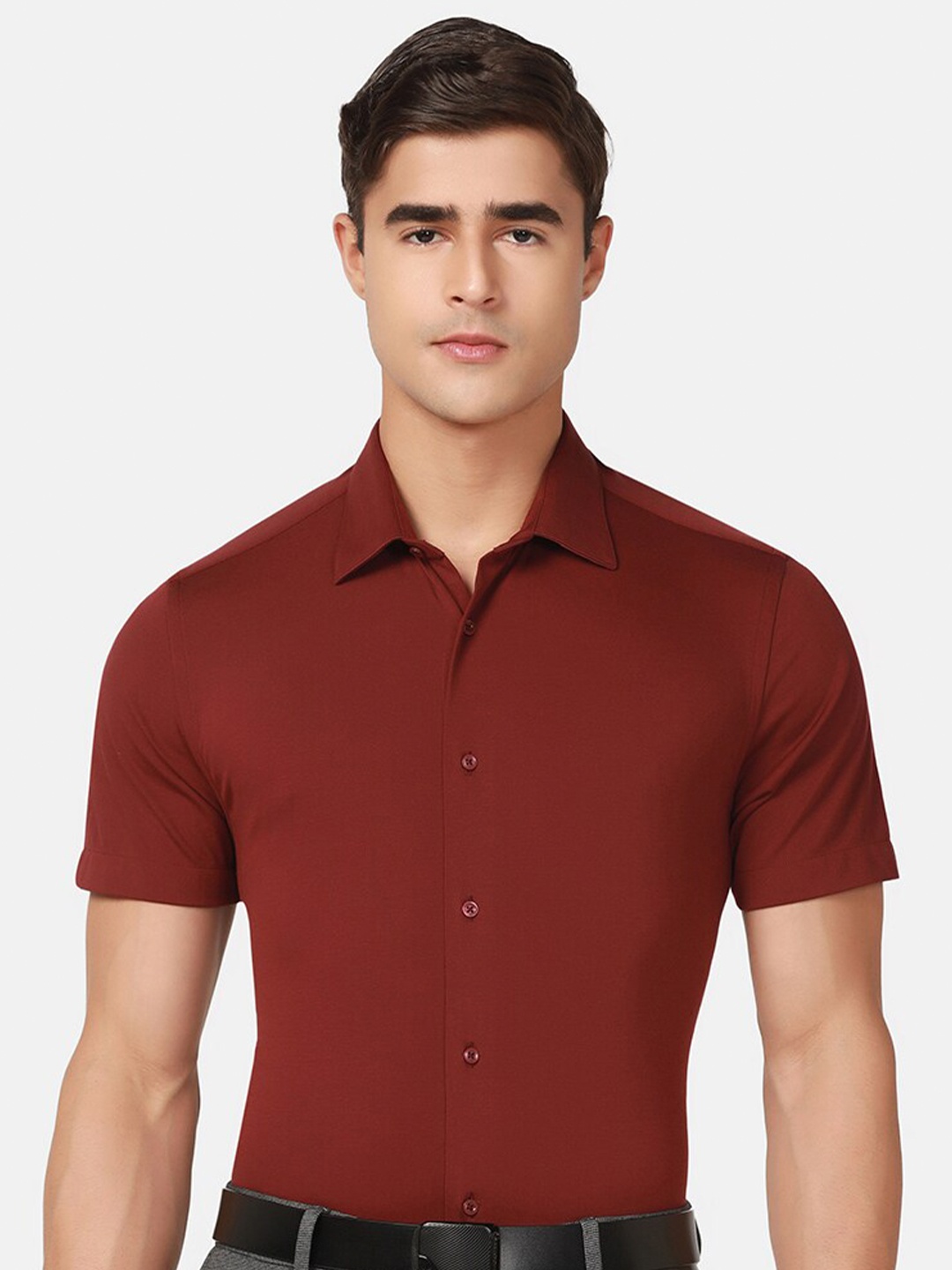 

Blackberrys Slim Fit Pure Cotton Formal Shirt, Red