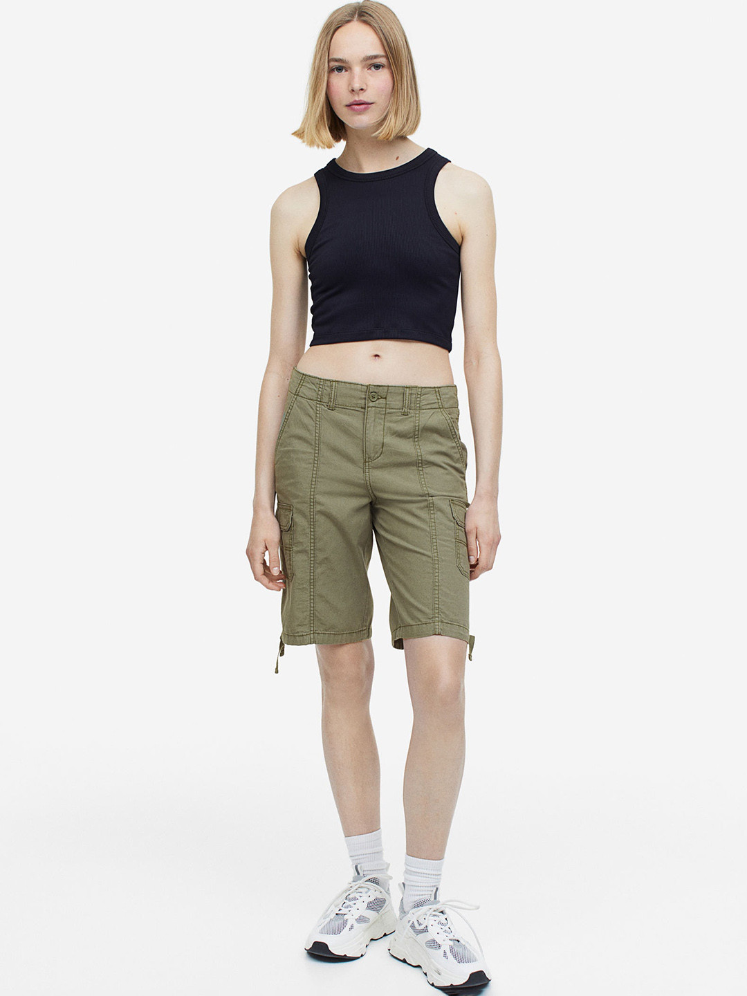 

H&M Women Cargo shorts, Green