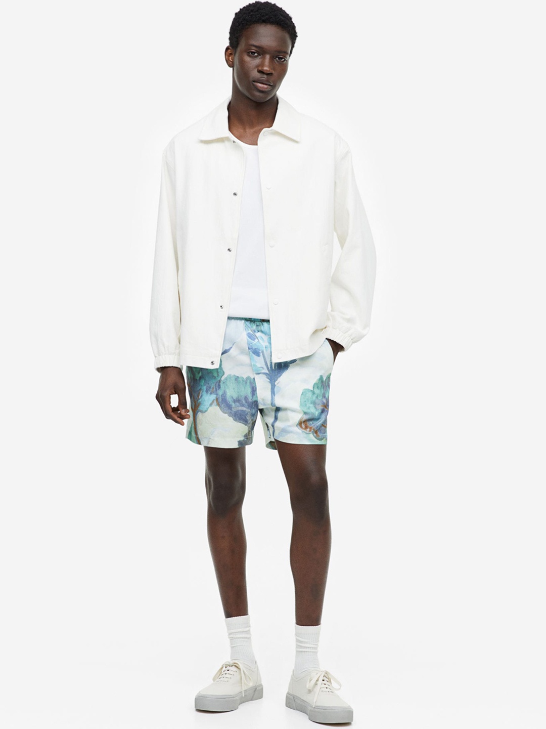 

H&M Men Regular Fit Lyocell Shorts, Blue